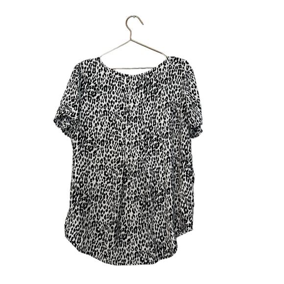 CHELSEA & THEODORE LEOPARD PRINT TOP blouse size XL - Picture 3 of 5